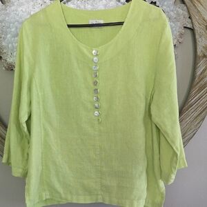 Lime Green Linen Top